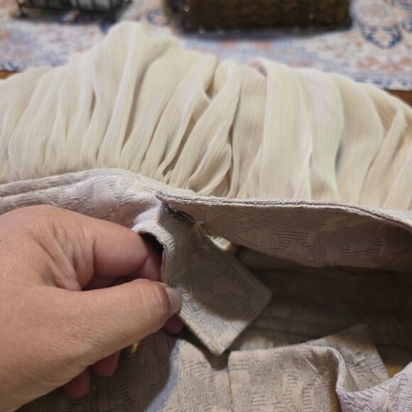 BCBG Generation Strapless Bustier Chiffon Dress Ecru Size 4 - Picture 9 of 13